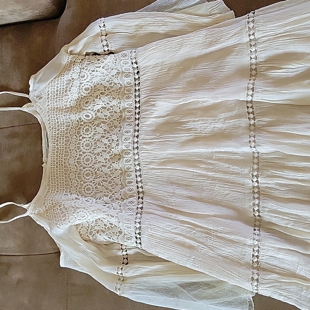 Gauzy Cream Summer Dress